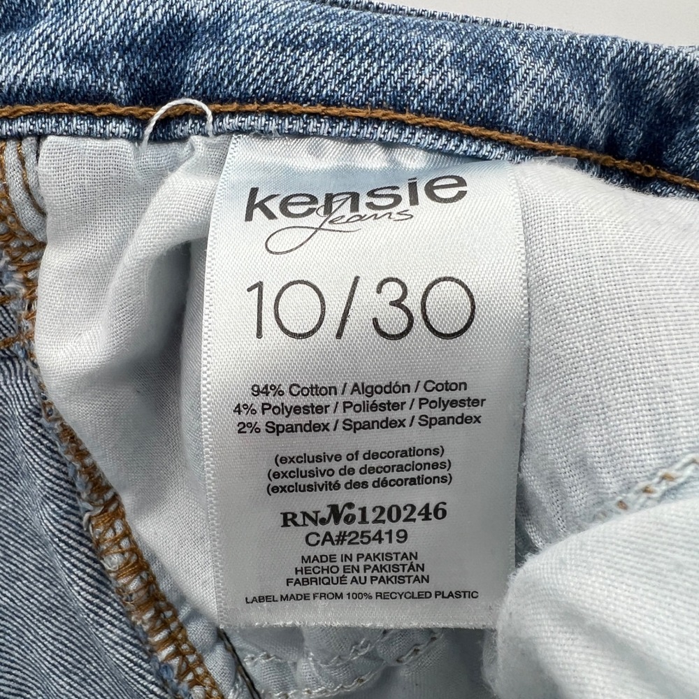 Kensie Jeans The Slim Light Wash Distressed Denim Cropped Jeans Womens 10/30 - Picture 7 of 8